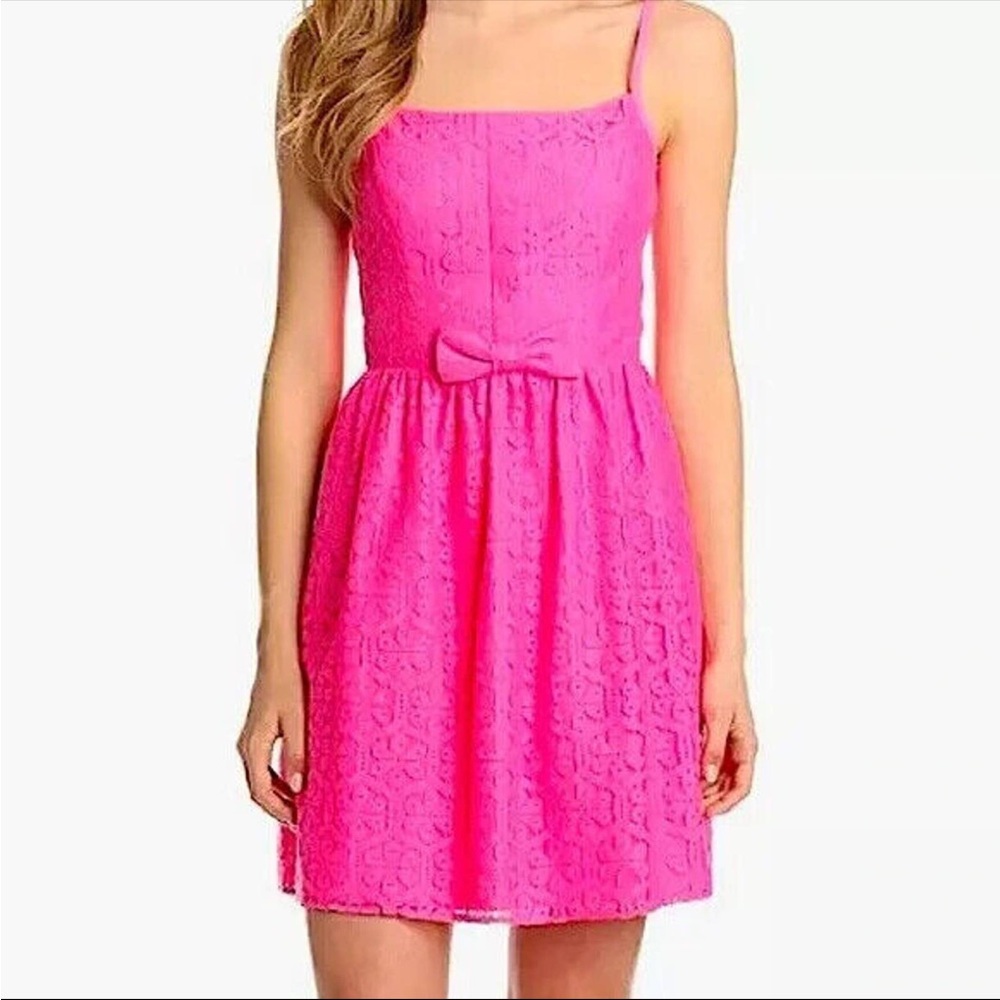 Lilly Pulitzer Antonia Hot Pink Daisy Lane Dress size 6